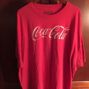 Men’s Big and Tall Red Coca Cola logo  Tee 4xl